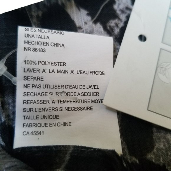 Wilson's Leather 3 in 1 Scarf Fashion Sarong Coverup Black Leopard Print w Tags - Picture 9 of 12